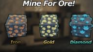Rarer ores are found deep inside mines and give more money on selling (Image via Roblox)